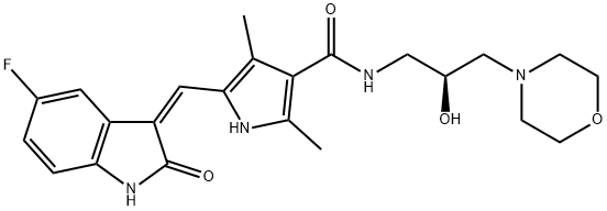 1H-Pyrrole-3-carboxaMide, 5-[(Z)-(5-fluoro-1,2-dihydro-2-oxo-3H-indol-3-ylidene)Methyl]-N-[(2S)-2-hydroxy-3-(4-Morpholinyl)propyl]-2,4-diMethyl-|SU-14813; SU 14813