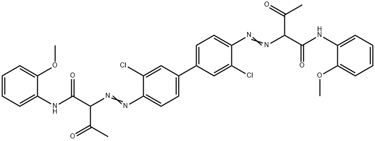 4,4'-ビス[[1-(2-メトキシフェニルアミノ)-1,3-ジオキソブタン-2-イル]アゾ]-3,3'-ジクロロ-1,1'-ビフェニル 化学構造式