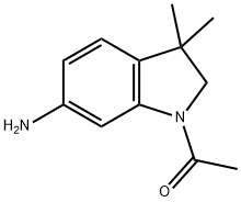 1-ACETYL-6-AMINO-3,3-DIMETHYL-2,3-DIHYDRO-INDOLE 化学構造式