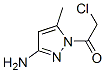 1H-Pyrazol-3-amine, 1-(chloroacetyl)-5-methyl- (9CI) 化学構造式