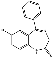 7-氯-1,3-二氢-5-苯基-2H-1,4-苯并二氮杂-2-硫酮, 4547-02-8, 结构式
