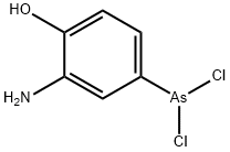 (3-アミノ-4-ヒドロキシフェニル)ジクロロひ素(III) 化学構造式