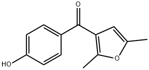p-hydroxyphenyl 2,5-dimethyl-3-furyl ketone Struktur