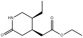 4-Piperidineaceticacid,5-ethyl-2-oxo-,ethylester,(4R,5S)-(9CI) Struktur