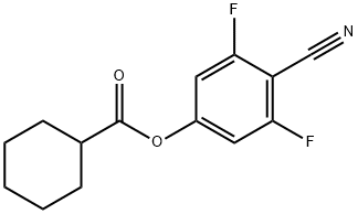 环己烷甲酸 4-氰基-3,5-二氟苯酯 结构式