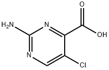 2-氨基-5-氯嘧啶-4-羧基 酸, 45867-11-6, 结构式