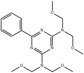 N,N,N',N'-tetrakis(methoxymethyl)-6-phenyl-1,3,5-triazine-2,4-diamine,4588-69-6,结构式