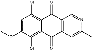 3-メチル-6,9-ジヒドロキシ-7-メトキシベンゾ[g]イソキノリン-5,10-ジオン 化学構造式
