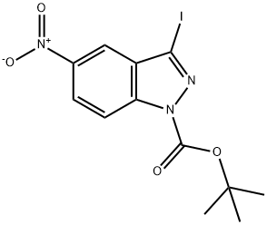 3-碘-5-硝基-1H-吲唑-1-羧酸叔丁基酯,459133-69-8,结构式