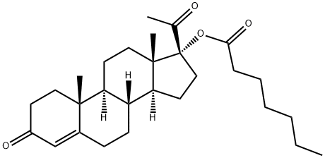 17-hydroxypregn-4-ene-3,20-dione 17-heptanoate Structure