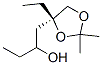 1,3-Dioxolane-4-ethanol,alpha,4-diethyl-2,2-dimethyl-,(4R)-(9CI) 化学構造式