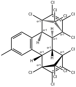 1,2,3,4,5,6,7,8,13,13,14,14-ドデカクロロ-1,4,4a,4b,5,8,8a,12b-オクタヒドロ-10-メチル-1,4:5,8-ジメタノトリフェニレン 化学構造式