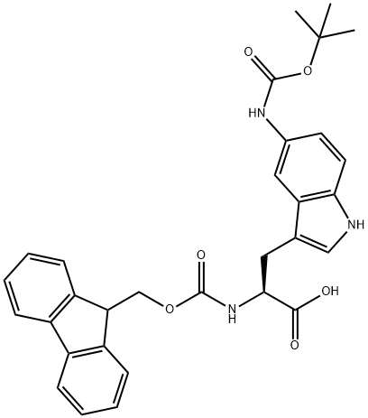 L-Tryptophan, 5-[[(1,1-dimethylethoxy)carbonyl]amino]-N-[(9H-fluoren-9-ylmethoxy)carbonyl]- (9CI)|N-FMOC-N-BOC-Α-甲基-L-赖氨酸