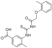 4-METHYL-3-[[[[(2-METHYLPHENOXY)ACETYL]AMINO]THIOXOMETHYL]AMINO]-BENZOIC ACID,461399-67-7,结构式