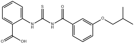 2-[[[[3-(2-METHYLPROPOXY)BENZOYL]AMINO]THIOXOMETHYL]AMINO]-BENZOIC ACID 化学構造式