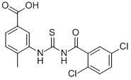 3-[[[(2,5-DICHLOROBENZOYL)AMINO]THIOXOMETHYL]AMINO]-4-METHYL-BENZOIC ACID Struktur