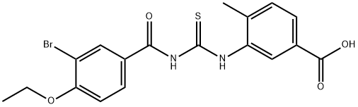 3-[[[(3-BROMO-4-ETHOXYBENZOYL)AMINO]THIOXOMETHYL]AMINO]-4-METHYL-BENZOIC ACID Struktur