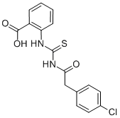 2-[[[[(4-CHLOROPHENYL)ACETYL]AMINO]THIOXOMETHYL]AMINO]-BENZOIC ACID 化学構造式