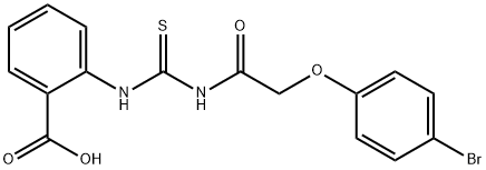 2-[[[[(4-BROMOPHENOXY)ACETYL]AMINO]THIOXOMETHYL]AMINO]-BENZOIC ACID 结构式