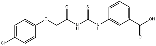 3-[[[[(4-CHLOROPHENOXY)ACETYL]AMINO]THIOXOMETHYL]AMINO]-BENZOIC ACID Struktur