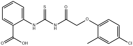 2-[[[[(4-CHLORO-2-METHYLPHENOXY)ACETYL]AMINO]THIOXOMETHYL]AMINO]-BENZOIC ACID Struktur