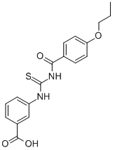 3-[[[(4-PROPOXYBENZOYL)AMINO]THIOXOMETHYL]AMINO]-BENZOIC ACID 结构式