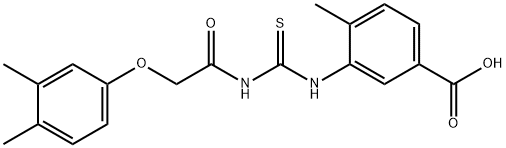 3-[[[[(3,4-DIMETHYLPHENOXY)ACETYL]AMINO]THIOXOMETHYL]AMINO]-4-METHYL-BENZOIC ACID,462096-83-9,结构式