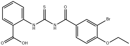 2-[[[(3-BROMO-4-ETHOXYBENZOYL)AMINO]THIOXOMETHYL]AMINO]-BENZOIC ACID 结构式