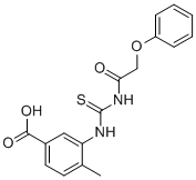 4-METHYL-3-[[[(PHENOXYACETYL)AMINO]THIOXOMETHYL]AMINO]-BENZOIC ACID 化学構造式