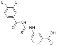 3-[[[(3,4-DICHLOROBENZOYL)AMINO]THIOXOMETHYL]AMINO]-BENZOIC ACID 结构式