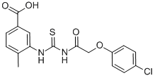 3-[[[[(4-CHLOROPHENOXY)ACETYL]AMINO]THIOXOMETHYL]AMINO]-4-METHYL-BENZOIC ACID 化学構造式