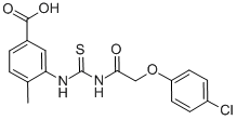 3-[[[[(4-CHLOROPHENOXY)ACETYL]AMINO]THIOXOMETHYL]AMINO]-4-METHYL-BENZOIC ACID 结构式