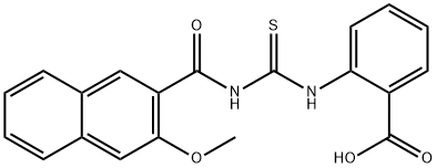 2-[[[[(3-METHOXY-2-NAPHTHALENYL)CARBONYL]AMINO]THIOXOMETHYL]AMINO]-BENZOIC ACID 化学構造式