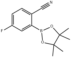 2-甲腈-5-氟本机硼酸二甲基羟基丁酯 结构式