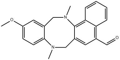 11-METHOXY-8,14-DIMETHYL-7,8,13,14-TETRAHYDROBENZO[F]NAPHTHO[1,2-B][1,5]DIAZOCINE-5-CARBALDEHYDE Structure
