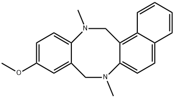 10-METHOXY-7,13-DIMETHYL-7,8,13,14-TETRAHYDROBENZO[F]NAPHTHO[2,1-B][1,5]DIAZOCINE,463933-08-6,结构式