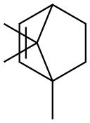 (-)-1,7,7-トリメチルビシクロ[2.2.1]ヘプタ-2-エン 化学構造式