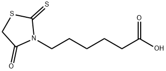 3-噻唑烷己酸,4-氧代-2-硫代-, 4649-06-3, 结构式