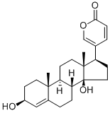 3β,14-ジヒドロキシ-14β-ブファ-4,20,22-トリエノリド 化学構造式