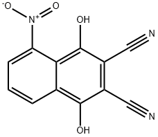2,3-ジシアノ-1,4-ジヒドロキシ-5-ニトロナフタレン 化学構造式