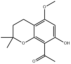 3,4-Dihydro-2,2-dimethyl-5-methoxy-8-acetyl-2H-1-benzopyran-7-ol,4655-89-4,结构式