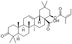 22β-[[(Z)-2-メチル-1-オキソ-2-ブテニル]オキシ]-3-オキソオレアナ-12-エン-28-酸 化学構造式
