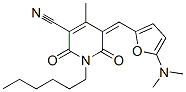 3-Pyridinecarbonitrile,  5-[[5-(dimethylamino)-2-furanyl]methylene]-1-hexyl-1,2,5,6-tetrahydro-4-methyl-2,6-dioxo- Structure