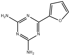 2,4-ジアミノ-6-(2-フリル)-1,3,5-トリアジン 化学構造式