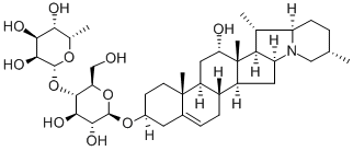 3β-[[4-O-(6-デオキシ-α-L-マンノピラノシル)-β-D-グルコピラノシル]オキシ]ソラニダ-5-エン 化学構造式