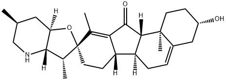 17,23β-エポキシ-3β-ヒドロキシベラトラマン-11-オン 化学構造式