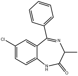 3-Methyl-5-phenyl-7-chloro-1H-1,4-benzodiazepine-2(3H)-one 结构式