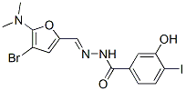 Benzoic  acid,  3-hydroxy-4-iodo-,  [[4-bromo-5-(dimethylamino)-2-furanyl]methylene]hydrazide  (9CI) Structure