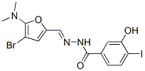 Benzoic  acid,  3-hydroxy-4-iodo-,  [[4-bromo-5-(dimethylamino)-2-furanyl]methylene]hydrazide  (9CI) 化学構造式