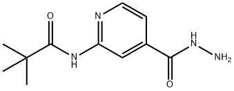 N-(4-ヒドラジノカルボニル-ピリジン-2-イル)-2,2-ジメチル-プロピオンアミド 化学構造式